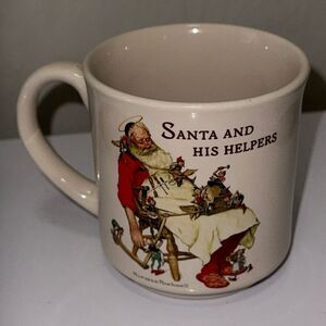 Vintage‎ 1988 Hallmark mugs Norman Rockwell Santa & His Helpers coffee cup/mug